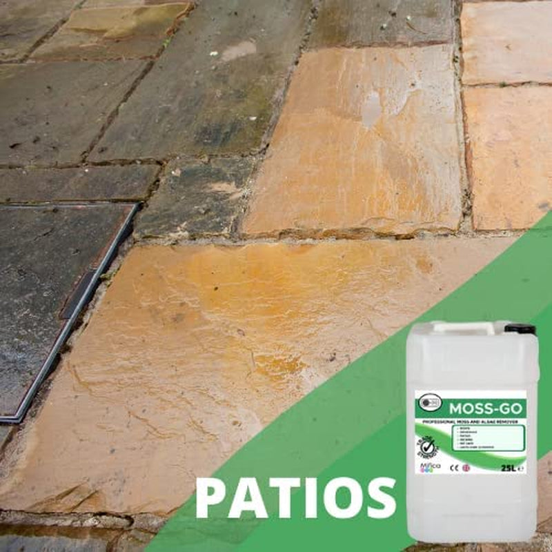 Moss-Go Moss Killer TRADE STRENGH Patio Cleaner, MOULD REMOVER, Driveway Cleaner, Path Cleaner SPRAY and WALK AWAY LASTS 12 Months