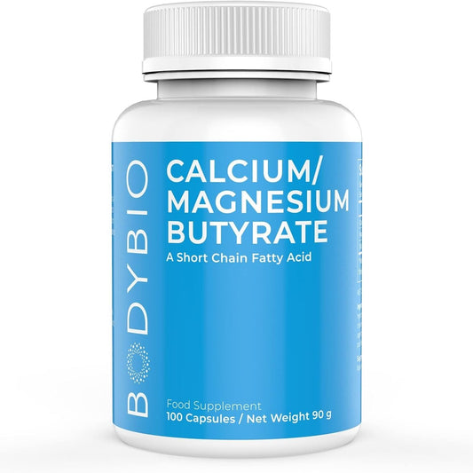 Calcium Magnesium Butyrate | Postbiotic Supplement | Vegetarian-Friendly | 100 Capsules