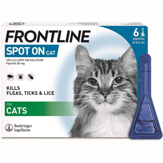 Spot on Flea & Tick Treatment for Cats - 6 Pipettes (Pack of 1)
