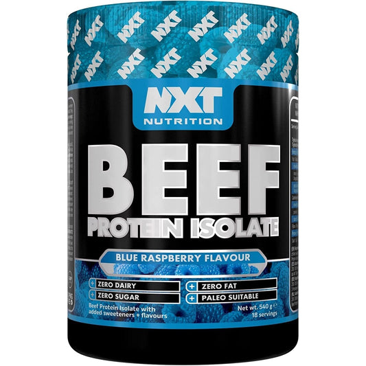 NXT Beef Protein Isolate 540G - High Protein Powder in Natural Amino Acids - Paleo, Keto Friendly - Dairy and Gluten Free | 540G (Blue Raspberry)