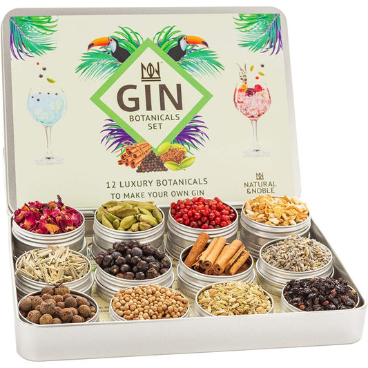 Gin Botanicals and Infusions Gift Kit. Set of 12 Finest Botanicals and Spices for Gin.
