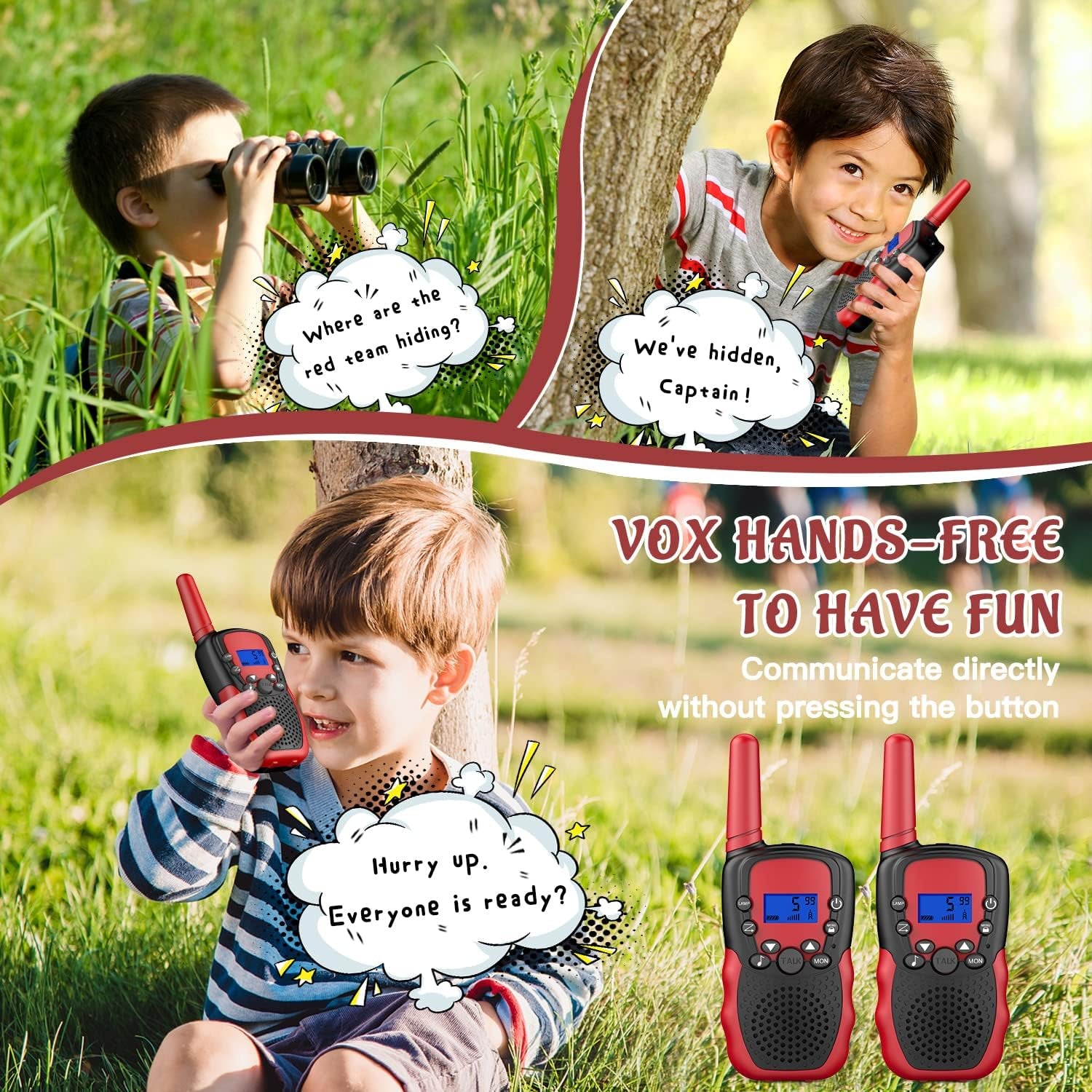 Toys for 3 4 5 6 7 8 9 10 Years Old Boys Girls,  Walkie Talkies Kids, Walky Talky with VOX Hand Free Flashlight and LCD Screen, Best Gifts for Indoor Outdoor Activity
