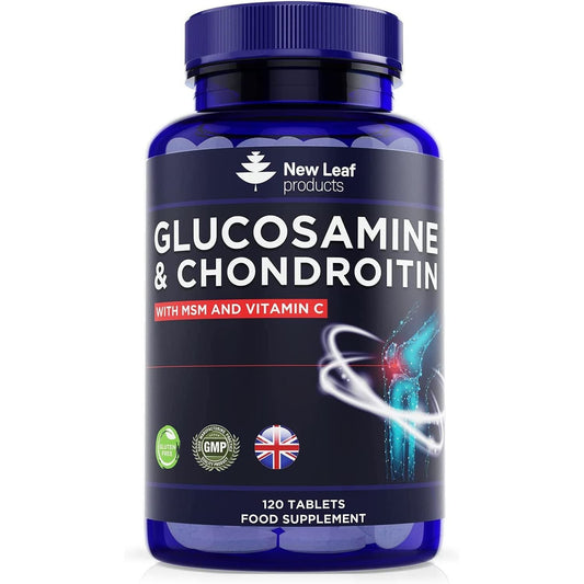 Glucosamine and Chondroitin High Strength 120 Tablets - Contributes to the Normal Function of Bones Clear Store