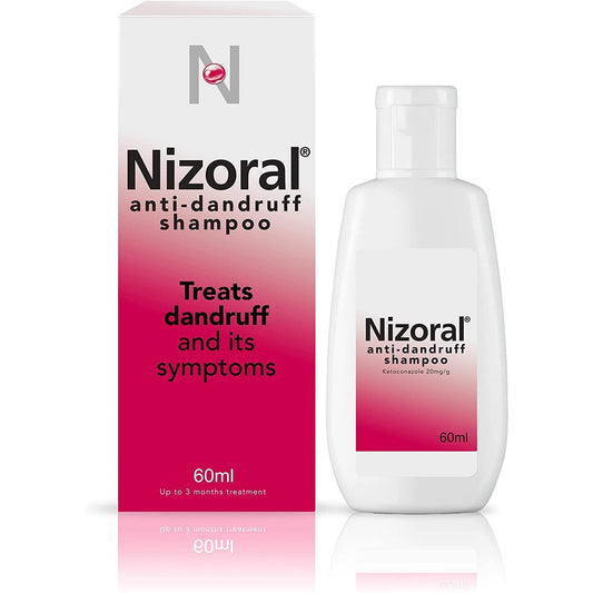 Nizoral Anti-Dandruff Shampoo 60Ml, Clinically Proven Treatment for Dandruff Flare Ups, Relieve Itching, Helps Remove Flakes and Soothe Inflammation, Contains Ketoconazole
