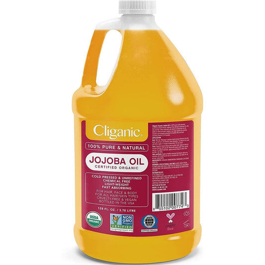 Organic Jojoba Oil Bulk, Gallon Size (3.78L), 100% Pure - Non-Gmo Clear Store
