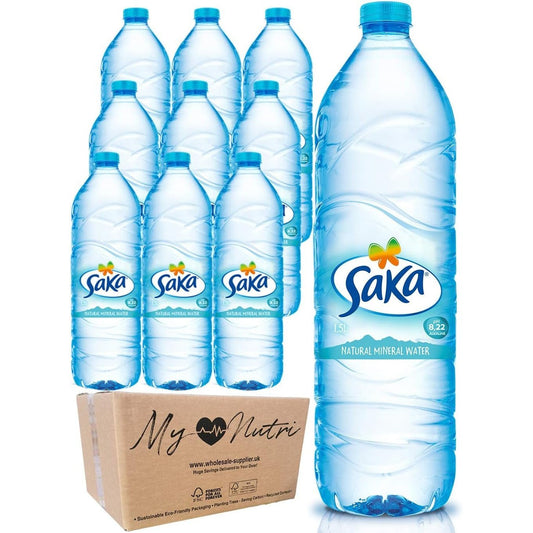 Saka Natural Mineral Water 1.5Ltr (Pack of 9) - Delivered in Mynutri® Eco-Friendly Box