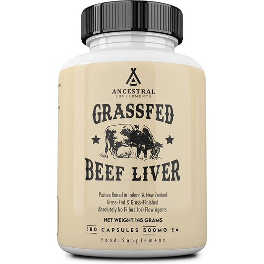 Grass Fed Beef Liver Capsules, Supports Energy Production, Detoxification, Digestion, Immunity and Full Body Wellness, Non-Gmo, Freeze Dried Liver Health Supplement, 180 Capsules