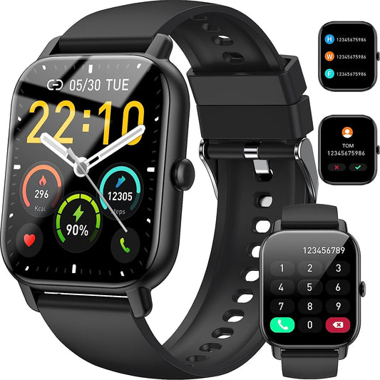 Smart Watch for Men Women Answer/Make Calls, 1.85" Smartwatch, Fitness Watch with Heart Rate Sleep Monitor, Step Counter, 100+ Sports, IP68 Waterproof Fitness Smartwatches Compatible with Android IOS