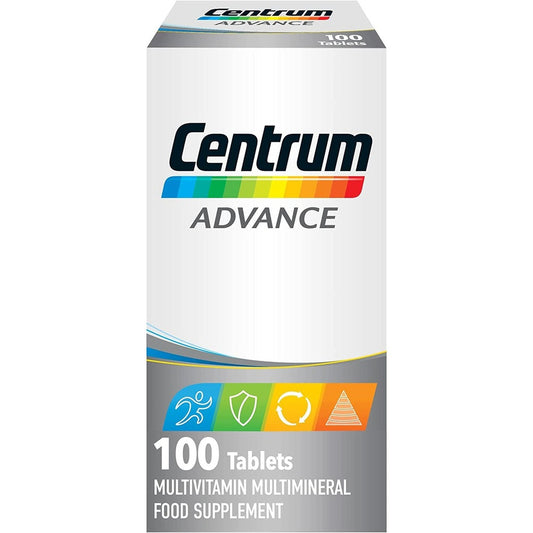 Centrum Advance Multivitamin & Mineral Tablets, 24 Essential Nutrients 100 Tabs Clear Store