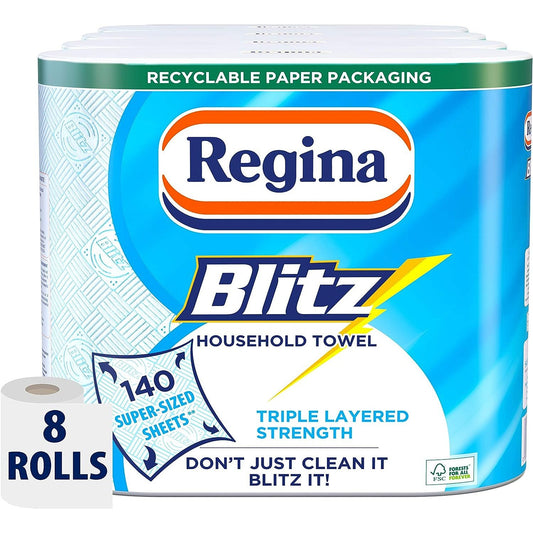 Regina Blitz Household Towel, 560 Super-Sized Sheets, Triple Strength 8 Count 
