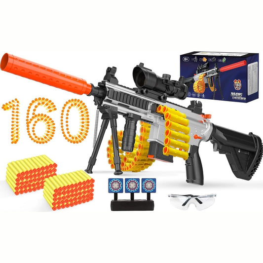 Automatic Toy Guns for Nerf Guns, 6 Modes Upgraded M416 Foam Toy Gun with 160 Darts, Shooting Games for Kids with Scope Bipod, Toys for 6+ Year Old Boys & Girls Birthday Christmas
