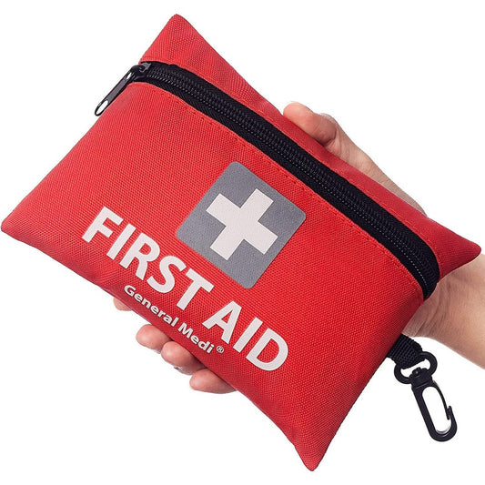 Mini First Aid Kit, 92 Pieces Small First Aid Kit (Red) Clear Store