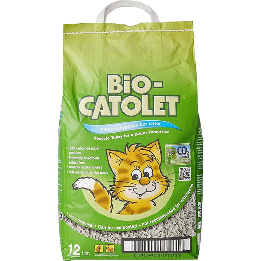 Light & Hygienic Recycled Paper Granules Cat Litter 12 Litre Clear Store