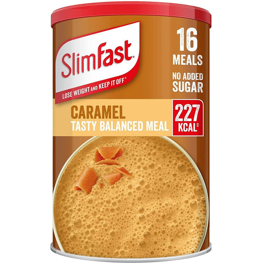 SlimFast Balanced Meal Shake, Caramel Flavour, 16 Servings, 584g Clear Store