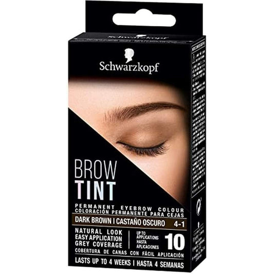 Schwarzkopf Brow Tint Professional Formula Eyebrow Dye Brow Tinting Kit with Gentle Permanent Colour - Dark Brown Clear Store