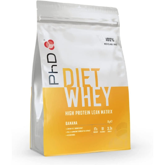 Diet Whey High Protein Lean Matrix, Banana Diet Whey Protein Powder, High Protein, 40 Servings 1kg Clear Store