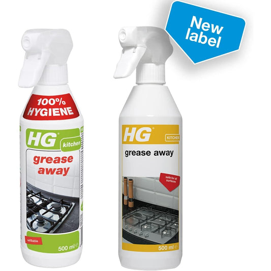 HG Grease Away Cleaner, Simple & Strong Kitchen Degreaser, Multi Use for Any Surface, - Removes Fat & Oil Easily - 500Ml Spray (128050106) Clear Store