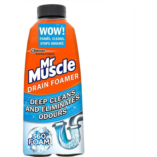 Mr Muscle Drain Foamer, Drain Cleaning Foam to Unblock & Eliminate Odour, 500 ml Clear Store