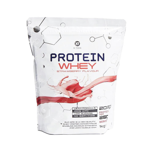 X-Tone Protein Whey Powder 1kg - Strawberry Clear Store