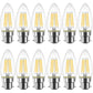 B22 LED Filament Candle Bulb, C35 Bayonet Light Bulbs,470Lm, 4W Replace 40Watt,2700K Warm White Candle Bulbs for Chandeliers Fittings Non-Dimmable (12 PCS)