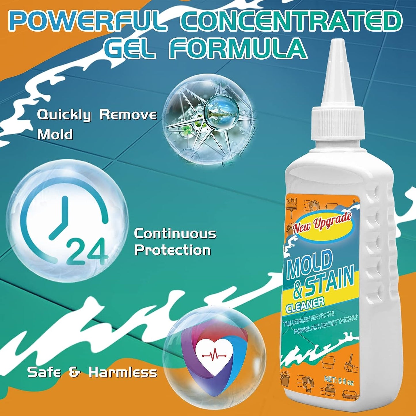 Mould Remover, Household Mould Remover Gel, Mould and Mildew Removal