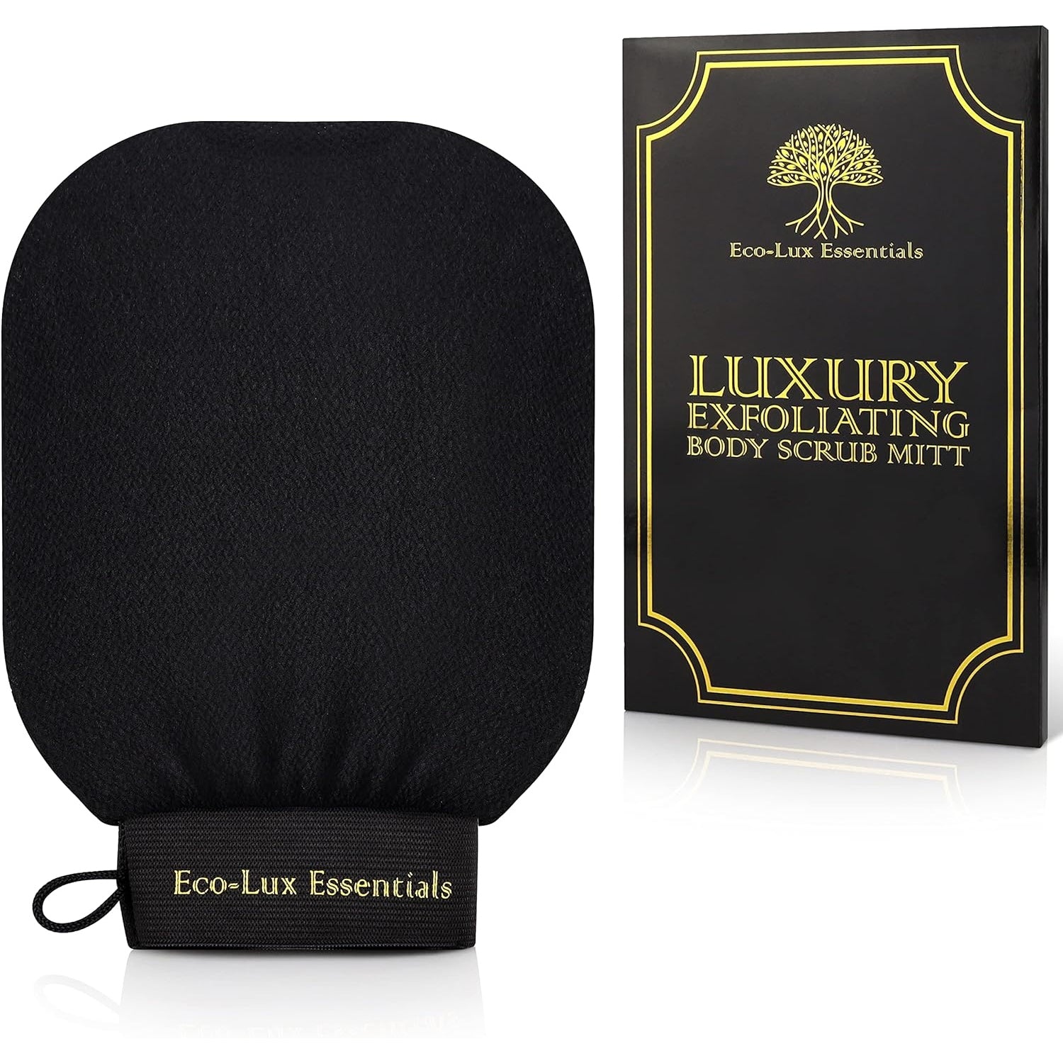 Eco-Lux Exfoliating Mitt Body Scrub Deep Cleanser Glove Dead Skin Remover Soft Skin for Bath Shower Skincare Women & Men Body Scrub Fake Tan Remover