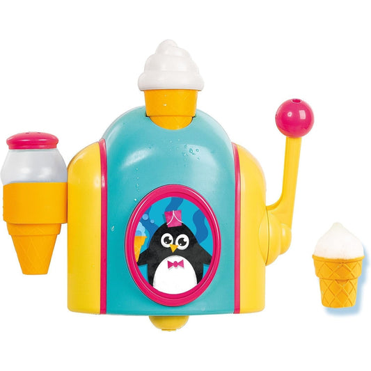 TOMY  Foam Cone Factory Baby Bath Toy | Ice Cream Themed Bubble Making Toy | Kids Water Play Suitable for 18M and 2 3 and 4 Year Old Boys and Girls