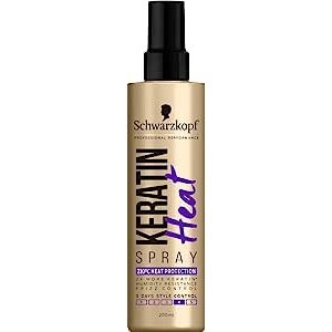 Schwarzkopf Styling Keratin Heat Protection Hair Spray, Frizz Control 200ml