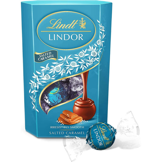 Lindt Lindor Salted Caramel Milk Chocolate Truffles Box-Approx 16 Balls, 200G-Chocolate Truffles with a Smooth Melting Filling-Great Gift-For Him and Her-Mothers Day, Birthday, Easter, Thank You Clear Store