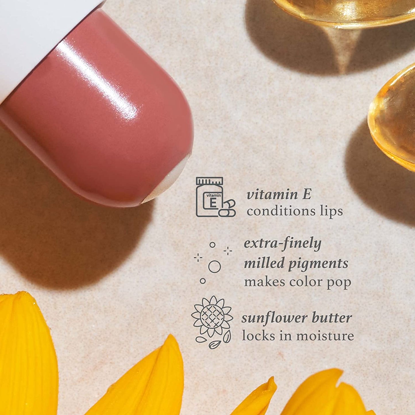 Tinted Lip Balm + Buildable Lip Color - Canyon Rose - Natural Gloss Finish - Hydrating Vitamin E Core - Vegan Clear Store