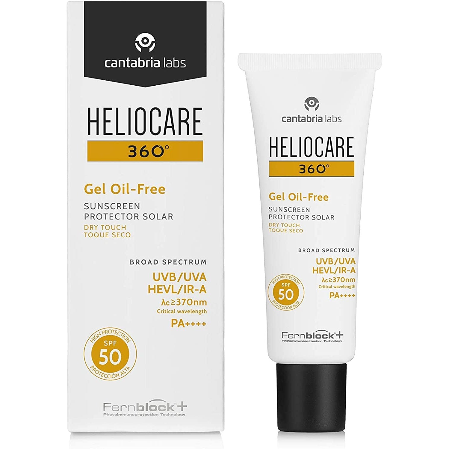 360 Oil-Free Gel SPF 50 50Ml / Gel Sunscreen for Face/Daily UVA UVB Visible Light Infrared-A Anti-Ageing Sun Protection/Combination Oily and Normal Skin/Matte Finish