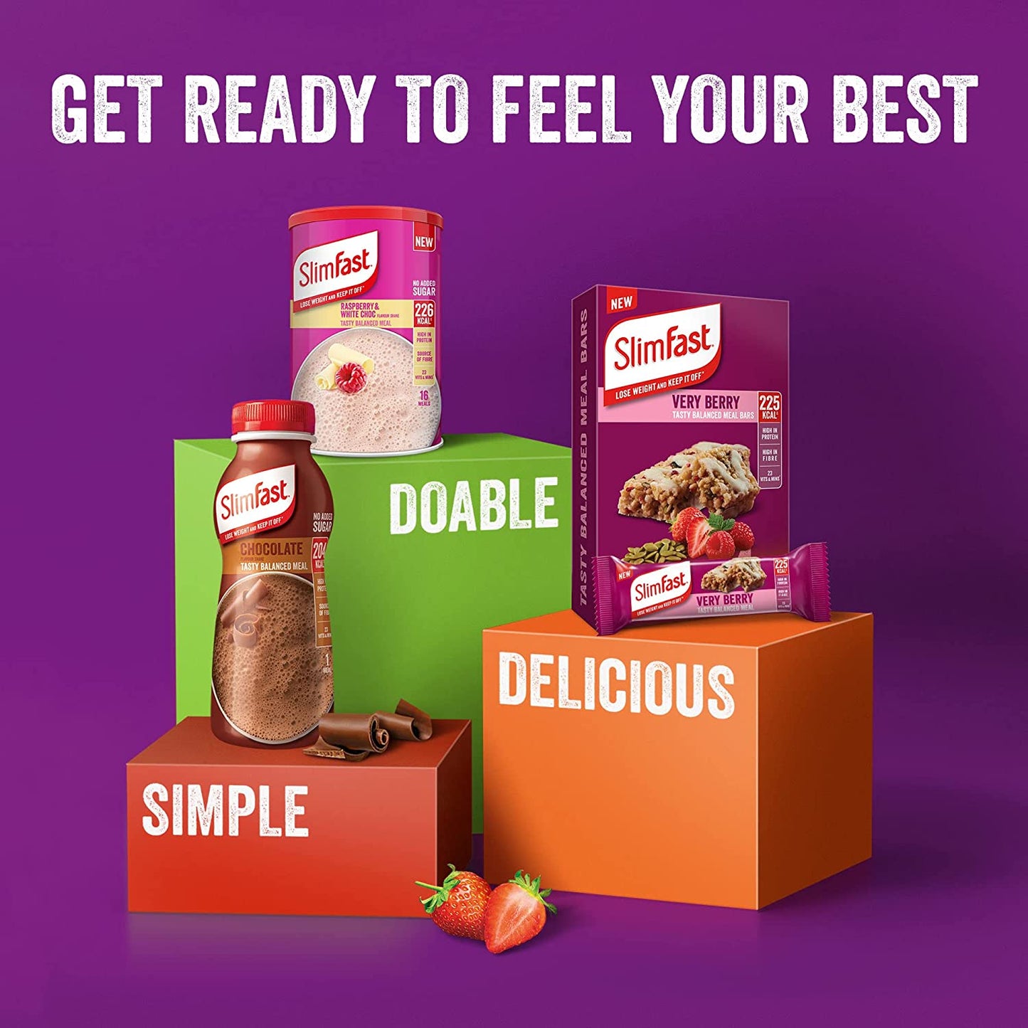 Slimfast Balanced Meal Shake, Raspberry & White Choc Flavour 16 Servings 584g Clear Store