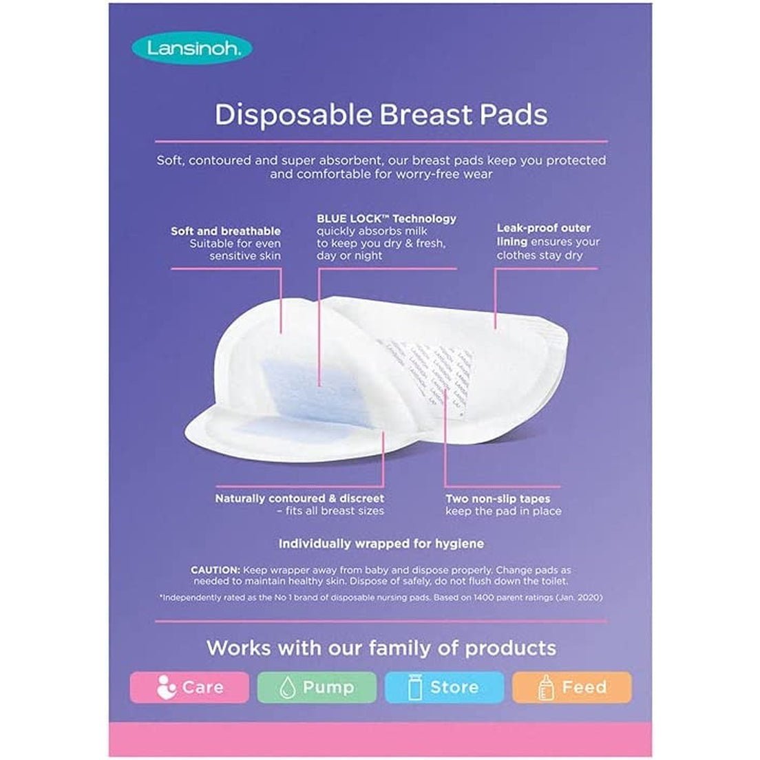 Disposable Breast Pads Pack of 60 for Breastfeeding Mothers, Essential for Hospital Bag, Thin Super Absorbent Layers, Discreet Fit Clear Store