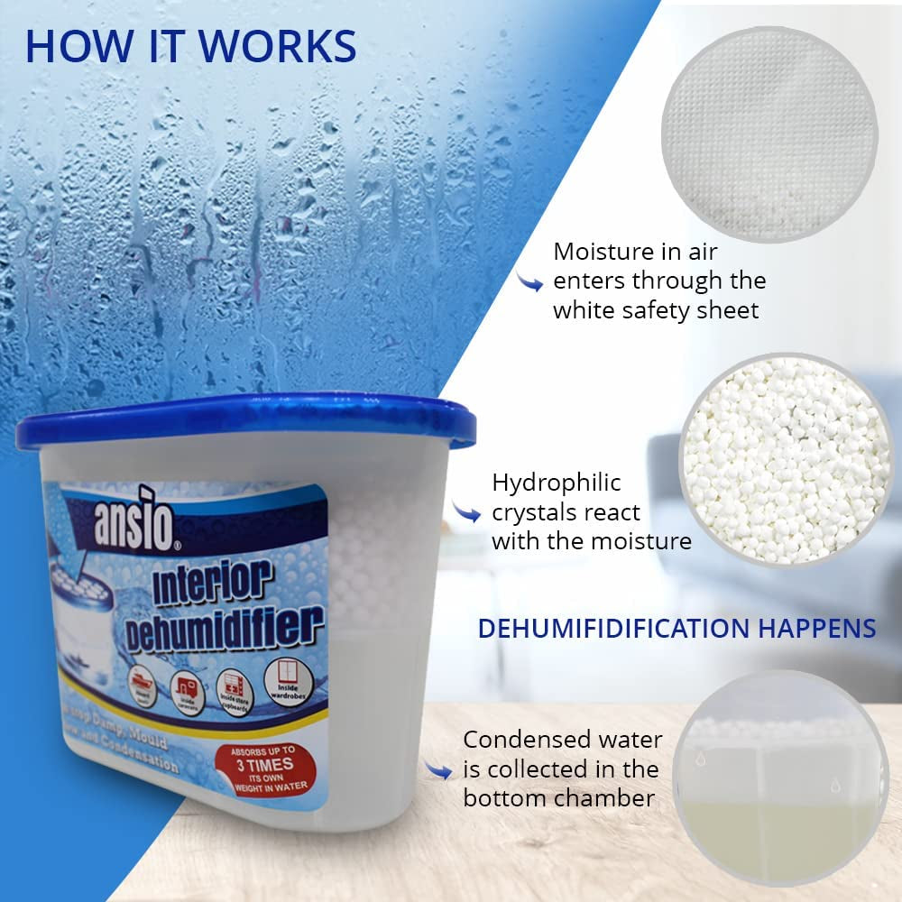 Dehumidifier Condensation Remover Moisture Absorber,Pack of 10 X 50ml Clear Store