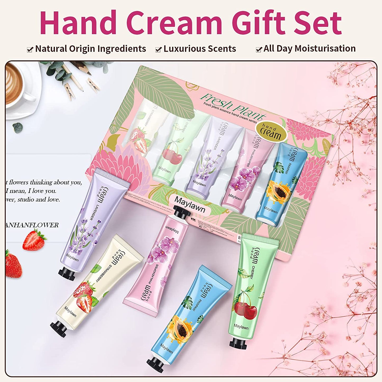 Hand Cream, 5 X 30Ml, Hand Cream Gift Sets, Pack of 5, Vegan Friendly and Cruelty Free, Perfect for Birthday Mothers Day Gifts Idea for Her/Him