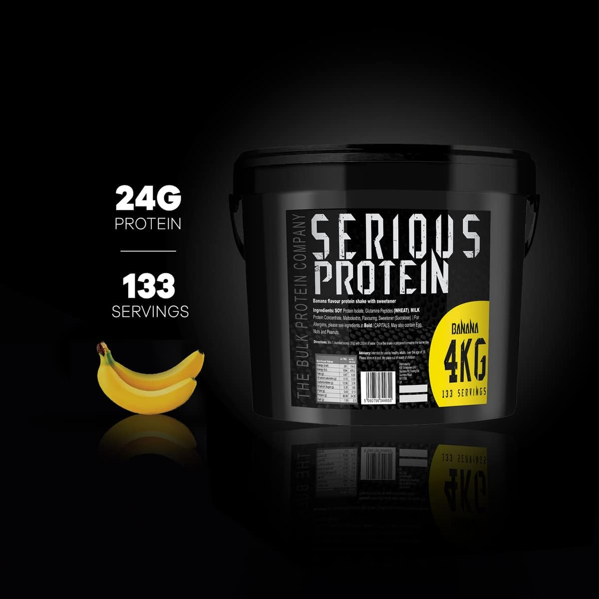 – SERIOUS Protein – Protein Powder – 4Kg – Low Carb – Supports Lean Muscle Growth – Recovery Supplement, 133 Servings, Banana