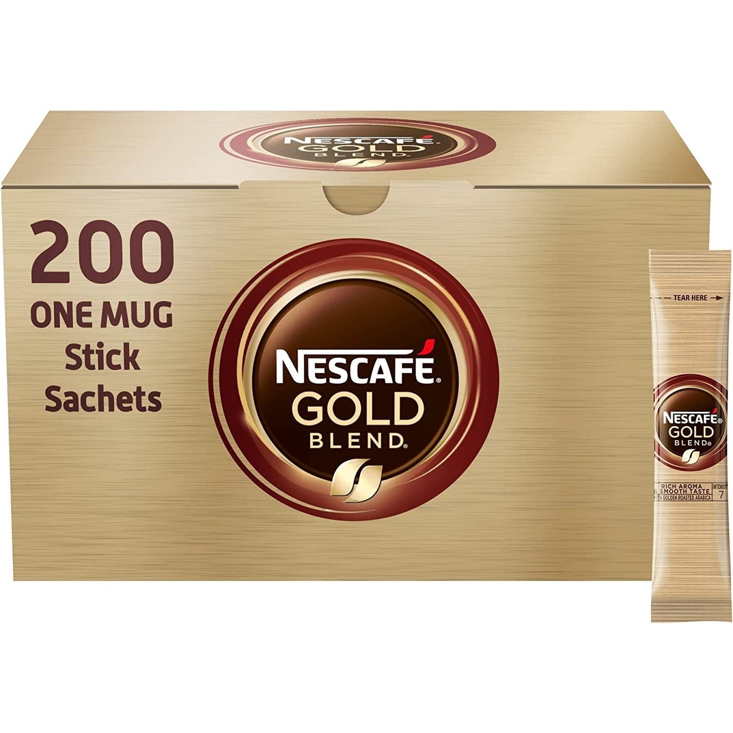 NESCAFE Gold Blend Instant Coffee Sachets - 200 X 1.8g Sticks Clear Store