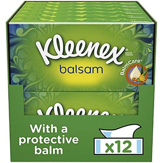 Kleenex Balsam Facial Tissues - Pack of 12 Tissue Boxes Clear Store