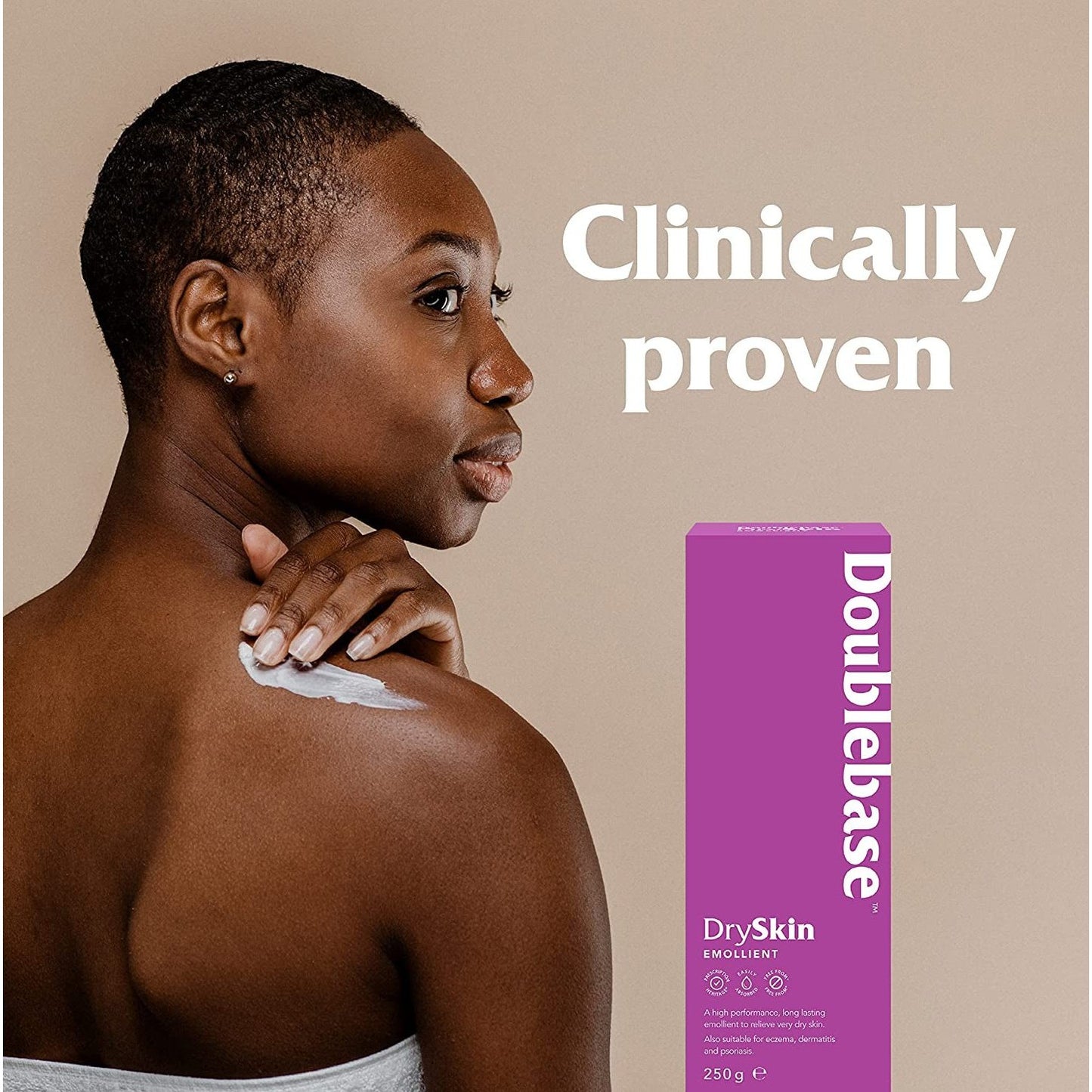 Dry Skin Emollient. Clinically Proven Moisturiser for Eczema, Psoriasis and Dermatitis Treatment. Body Cream for Dry Skin Relief, 250G Pump Pack