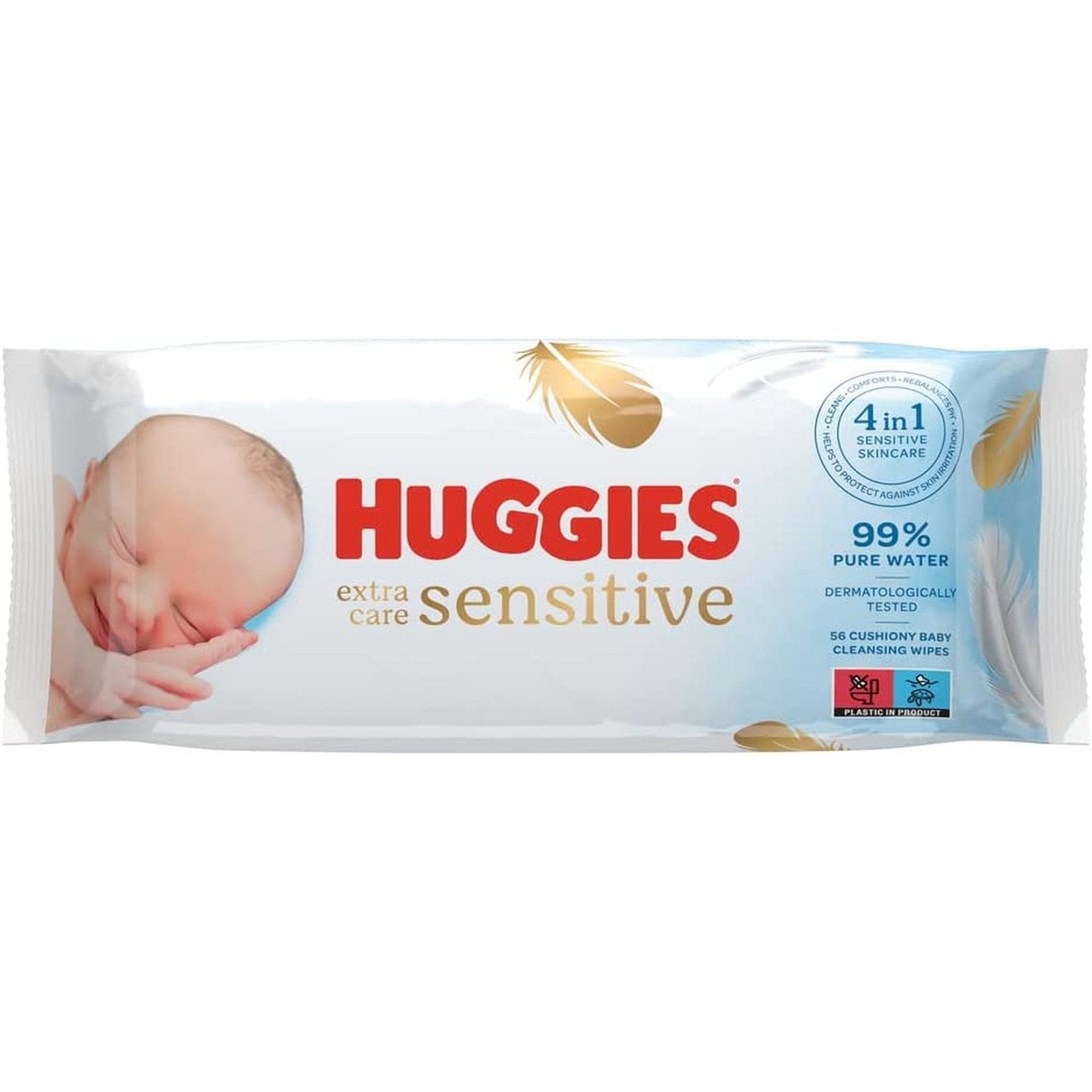 Huggies Pure Extra Care, Baby Wipes - 8 Packs (448 Wipes Total) - Fragrance Free Wet Wipes for Sensitive Skin - 99 Percent Pure Water with Natural Fibres