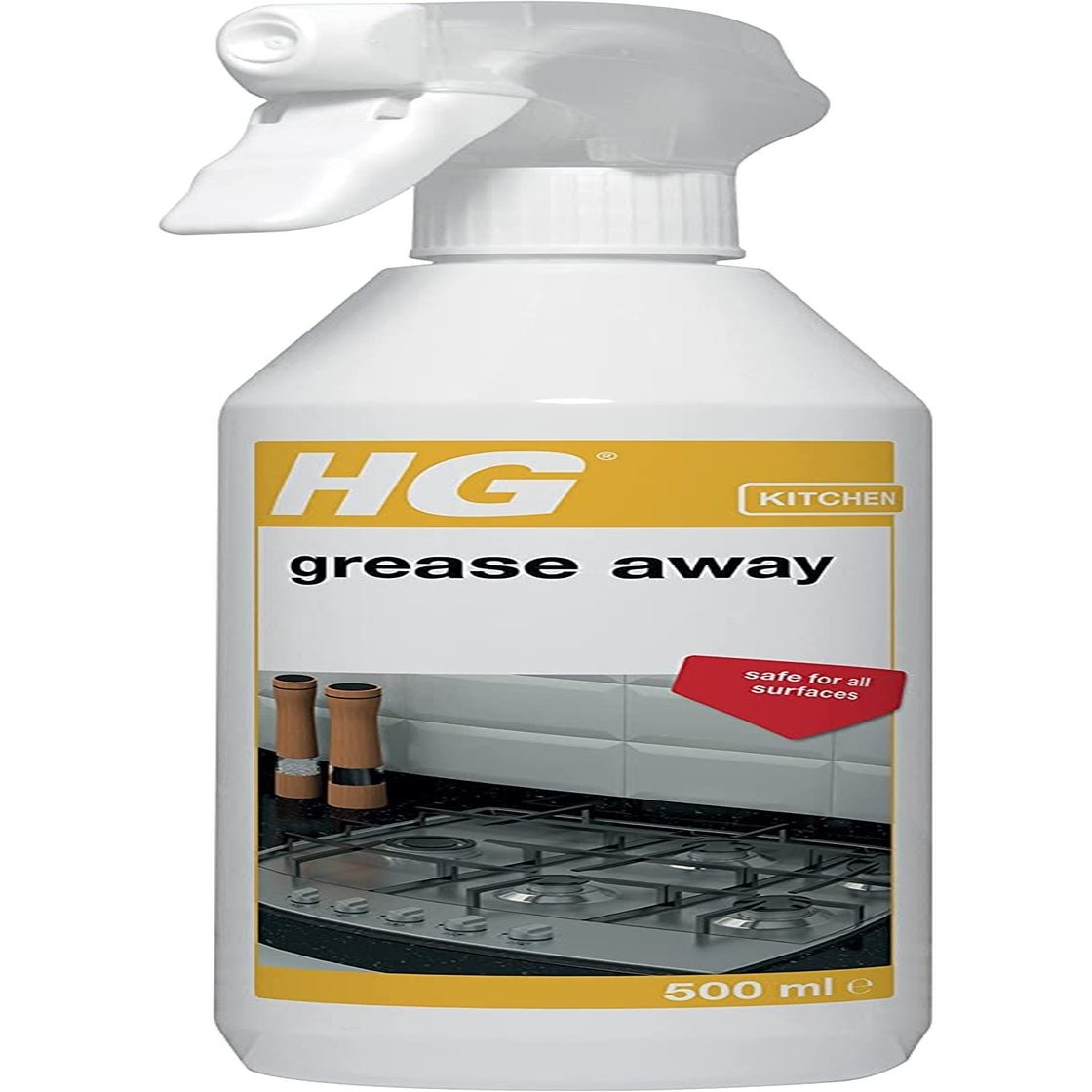 HG Grease Away Cleaner, Simple & Strong Kitchen Degreaser, Multi Use for Any Surface, - Removes Fat & Oil Easily - 500Ml Spray (128050106) Clear Store