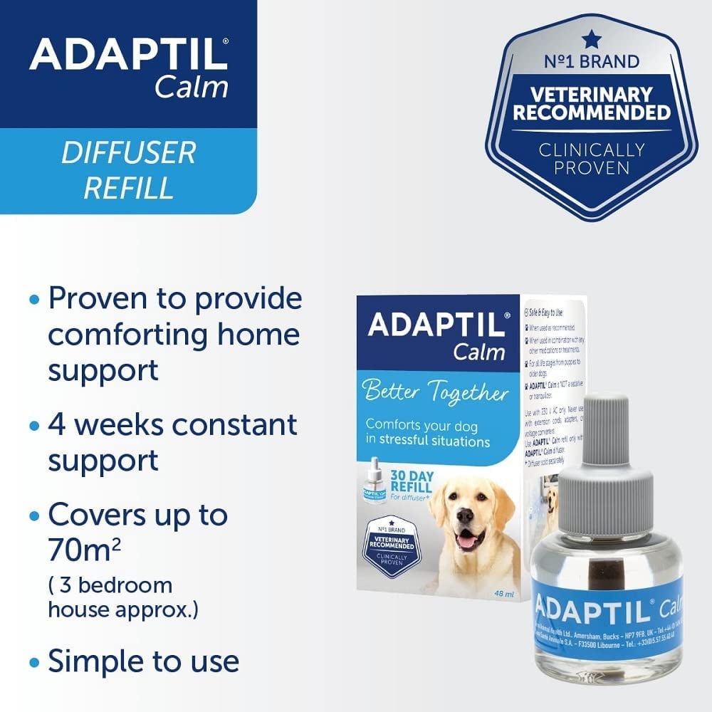 ADAPTIL Calm 30 Day Refill, Helps Dog Cope with Behavioural Issues and Life Challenges - 48 Ml (Pack of 1)