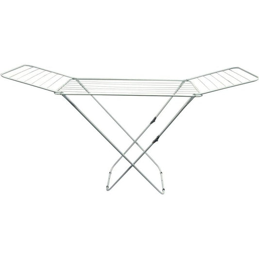 Winged Folding Clothes Airer, Metal, White Clear Store