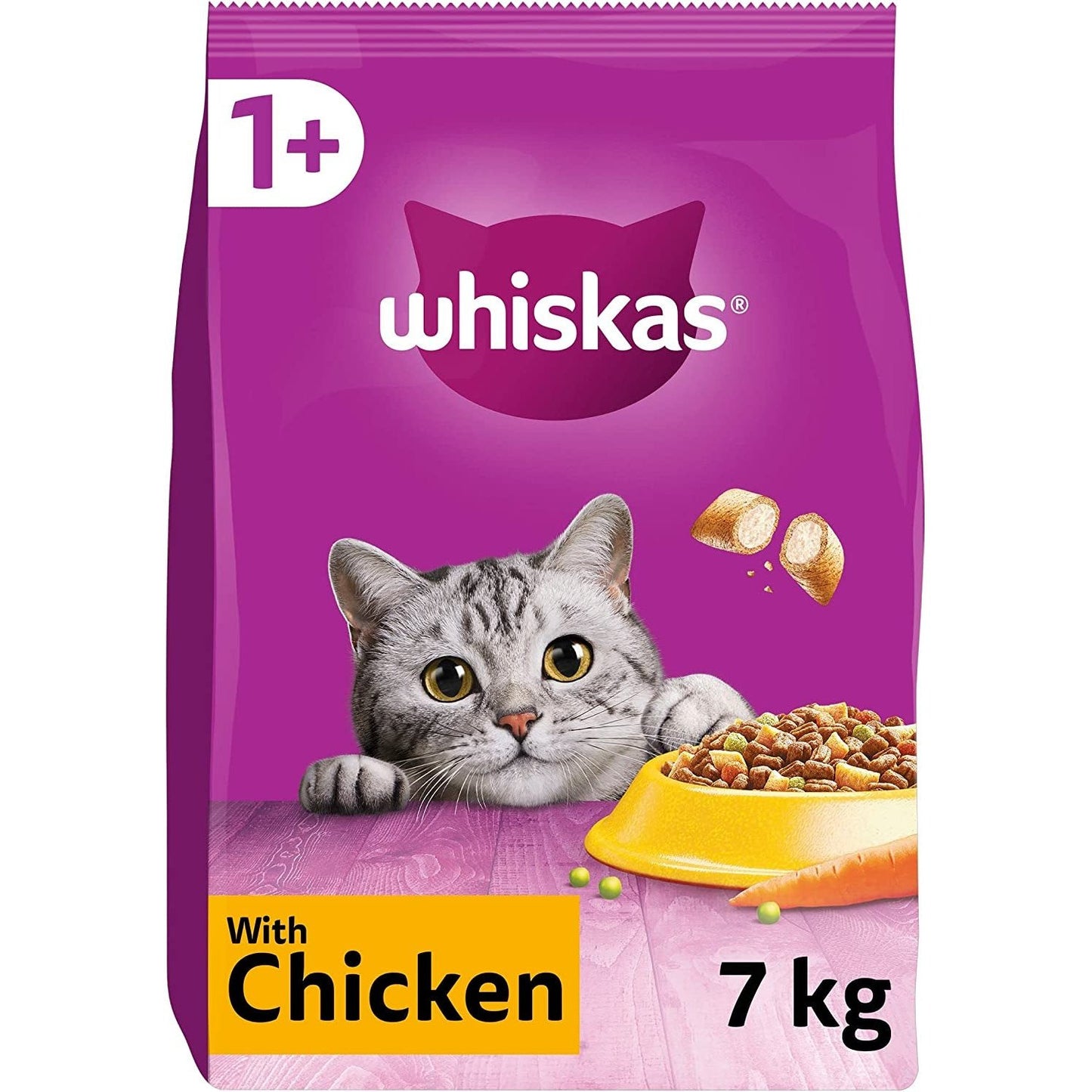 1+ Adult Chicken, Adult Dry Cat Food , 7 Kg ( Pack of 1)