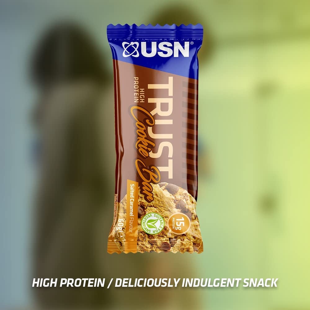 USN Trust Cookie Bar, Salted Caramel Protein Cookie 12 X 60g Clear Store