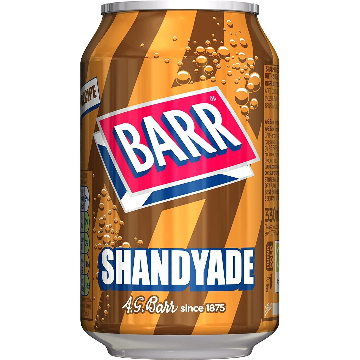 BARR since 1875, Shandyade, 24 Pack Fizzy Drink Cans, Low Sugar, 24 X 330ml Clear Store