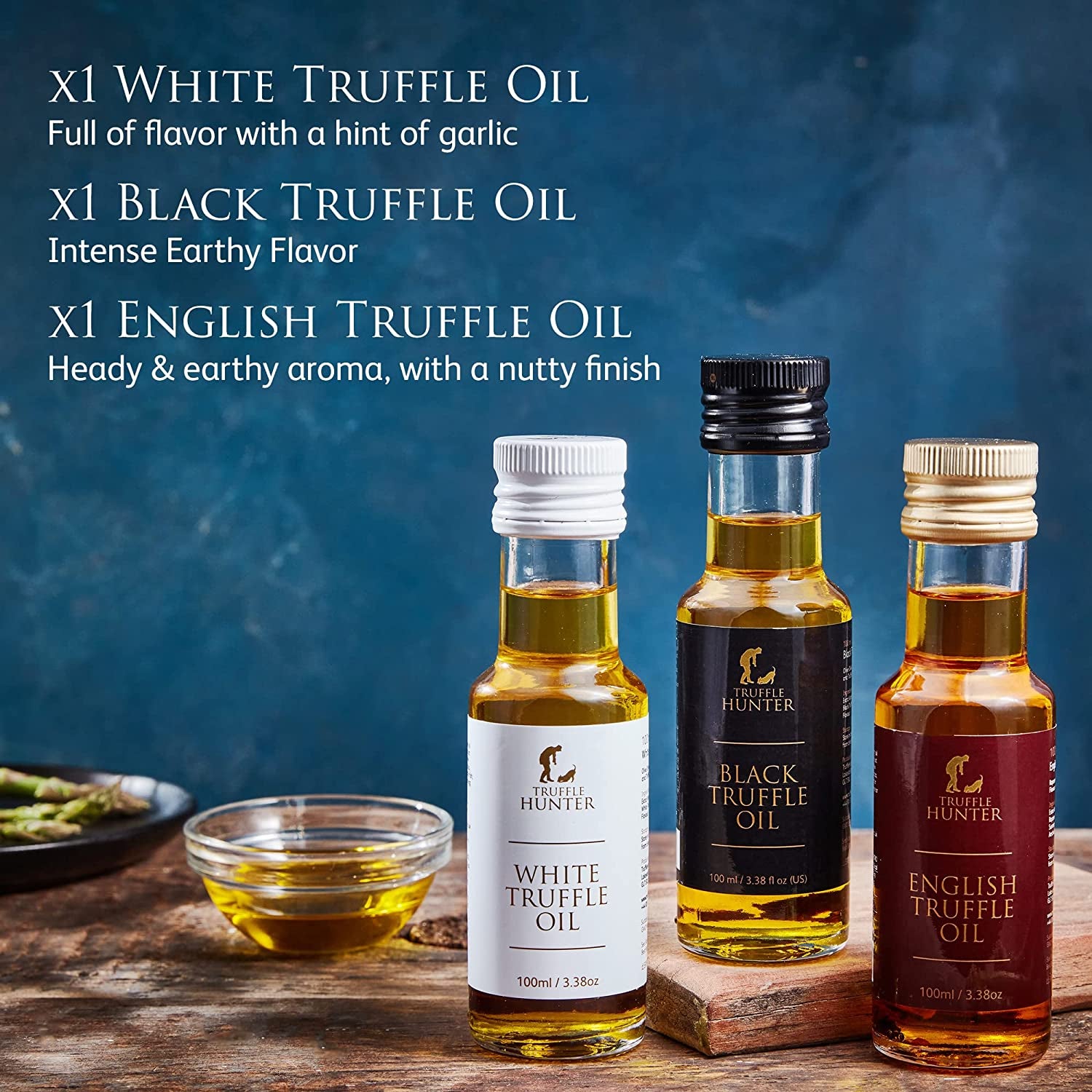 Truffle Oil Set - Extra Virgin Olive Oil & Cold-Pressed Rapeseed Oil - 100Ml X 3 Clear Store