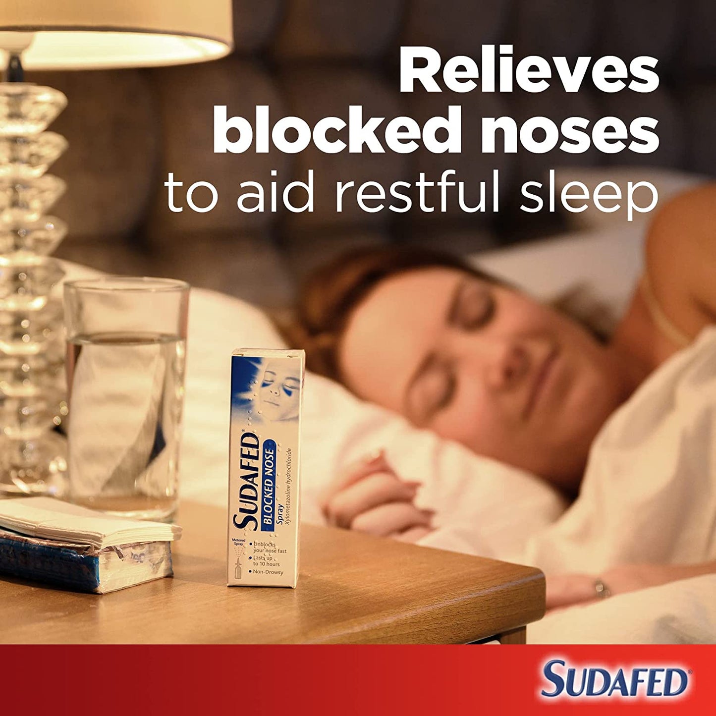 Sudafed Blocked Nose Spray, Relief from Congestion Caused by Head Cold and Allergies, Sinusitis, Helps Clear the Nasal Passage, Lasts up to 10 Hours and Gets to Work in 2 Minutes, 15 Ml Clear Store