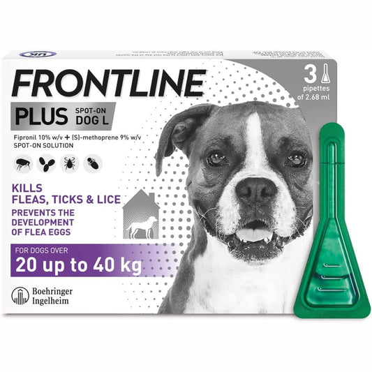 plus Flea & Tick Treatment for Large Dogs (20-40 Kg) - 3 Pipettes