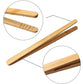 2 Pcs Bamboo Toaster Tongs, 18 Cm/7 Inch Wooden Tongs Reusable Bamboo Kitchen Tongs for Cheese Bread Tea